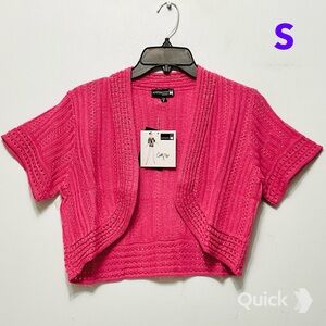 S - NWT Antthony Metallic Sweater Knit Short Sleeve Shrug